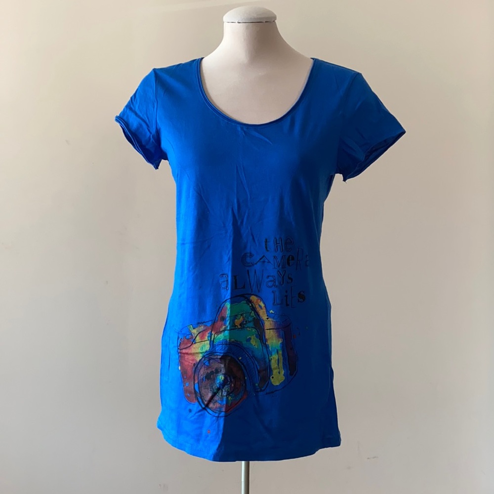 Blue graphic tunic